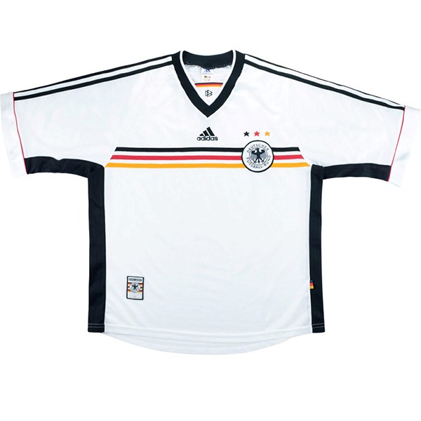 Camiseta Alemania Replica Primera Ropa Retro 1998 Blanco